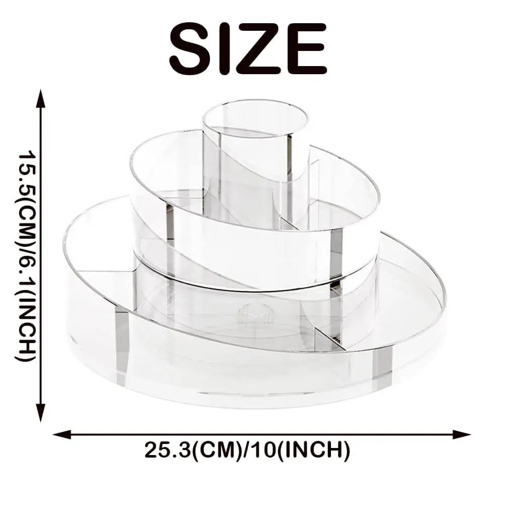 3-Tier Rotating Vanity Storage Cosmetic Tray