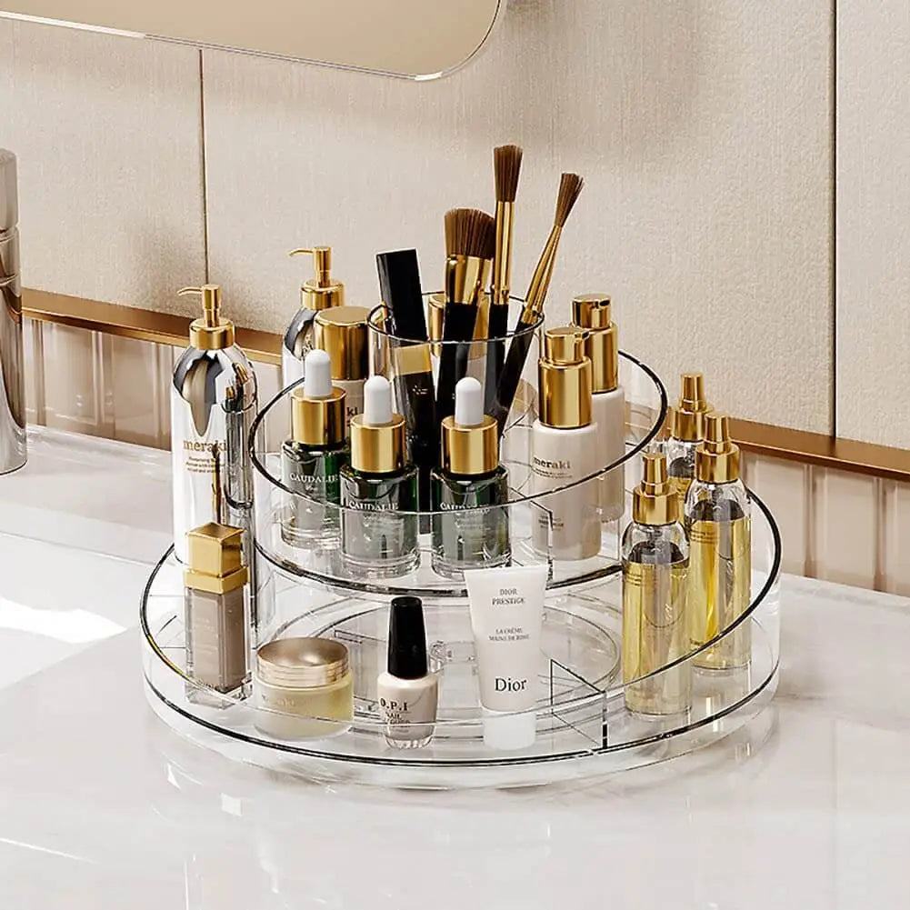 3-Tier Rotating Vanity Storage Cosmetic Tray