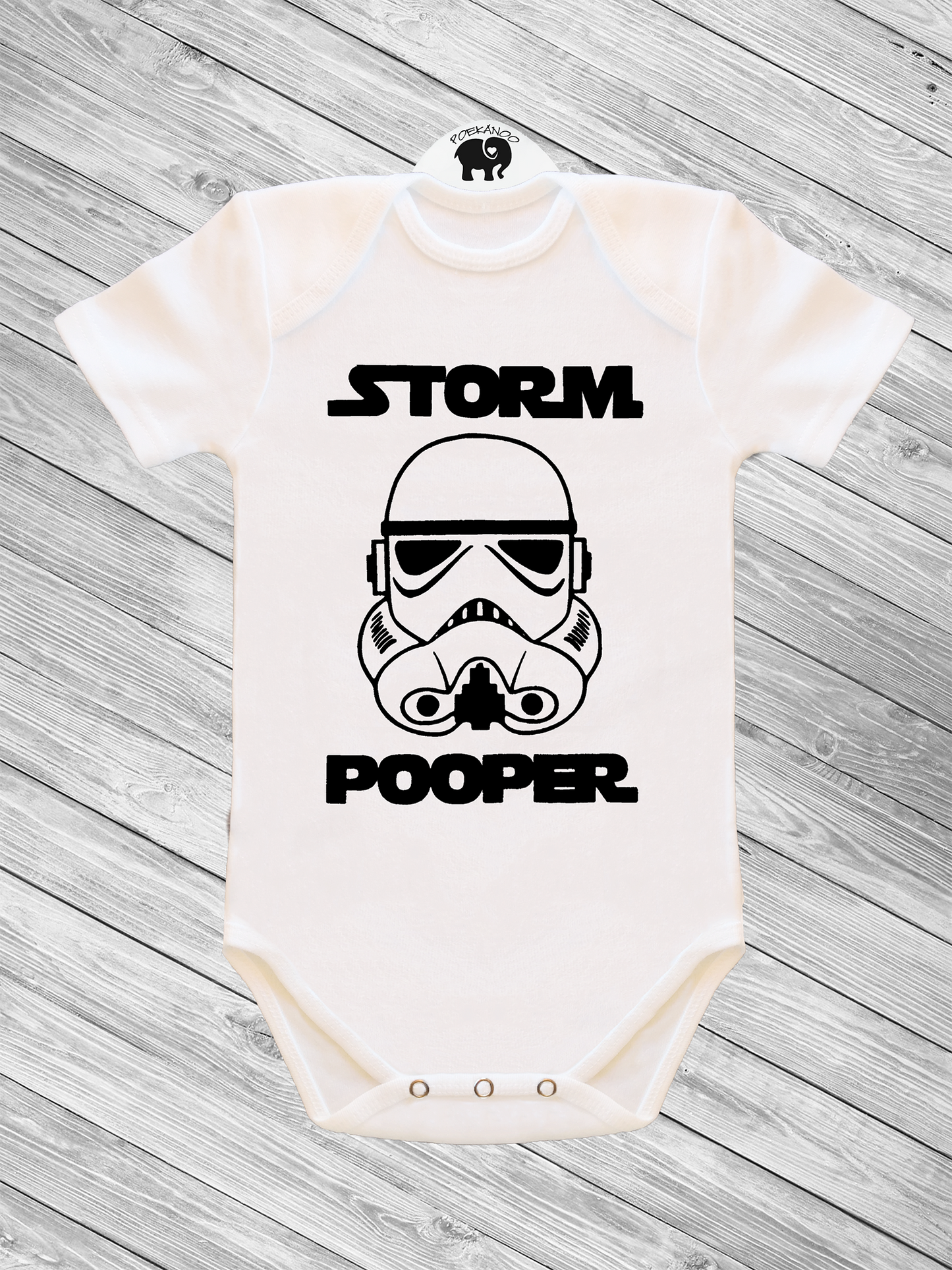 Storm Pooper Baby Onsie - White