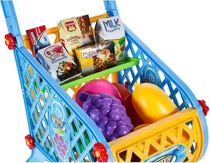 Kids Shopping Trolley with artificial grocery products (2 colours)