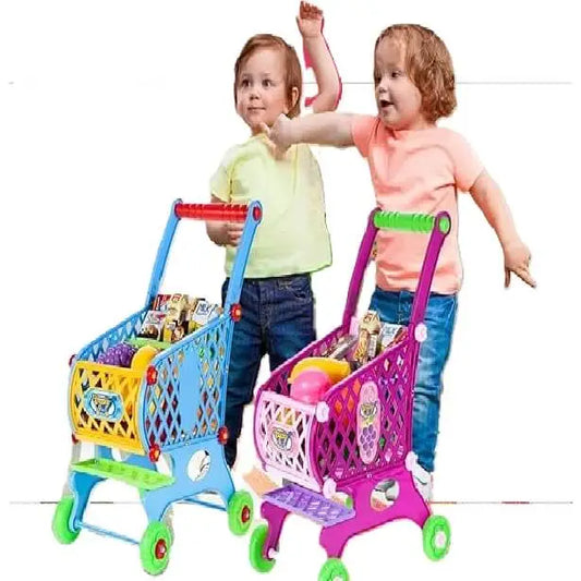Kids Shopping Trolley with artificial grocery products (2 colours)
