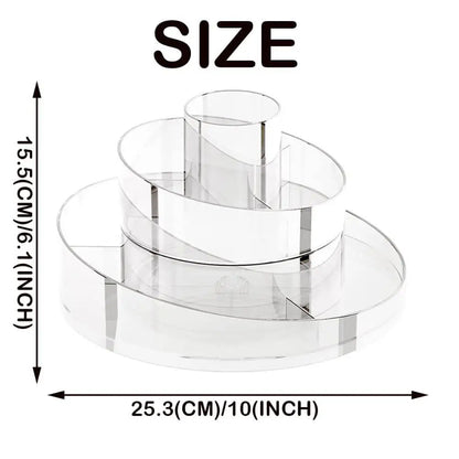 3-Tier Rotating Vanity Storage Cosmetic Tray