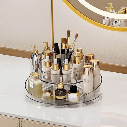 3-Tier Rotating Vanity Storage Cosmetic Tray
