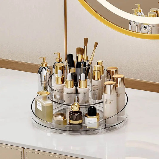 3-Tier Rotating Vanity Storage Cosmetic Tray