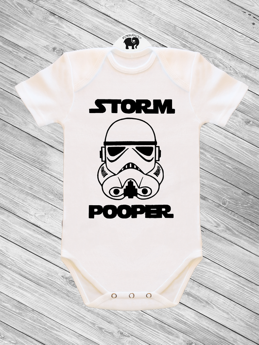 Storm Pooper Baby Onsie - White