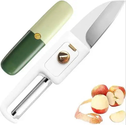 Stainless Steel 2 In 1 Fruit Knife With Peeler